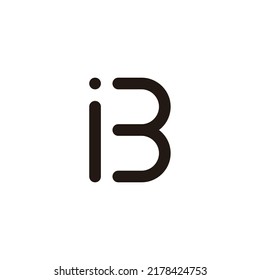 Letter iB thin geometric symbol simple logo vector