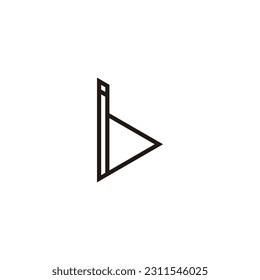 Letra ib triángulo, símbolo geométrico de línea simple vector de logotipo