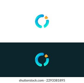 Letter IC ,CI, IO, OI logo icon design template elements. 3D colorful IC ,CI, IO, OI letter logo.