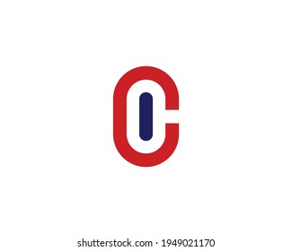 letter ic and ci logo design vector template