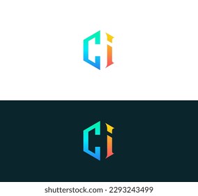 Letter IC ,CI logo icon design template elements.