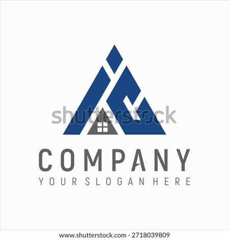 letter IC home logo design element vector template