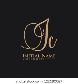 Letter Ic Logo. Initial Letter Design Vector Luxury Colors