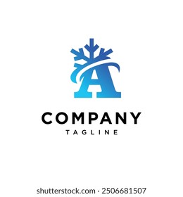 Letter A Ice Logo Icon Vector