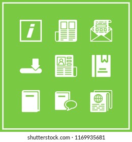 letter icon. 9 letter vector set. newspaper, email, notebook and news paper icons for web and design about letter theme