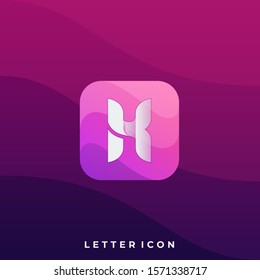 Letter Icon Application Illustration Vector Design template. Suitable for Creative Industry, Multimedia, entertainment, Educations, Shop, and any related business