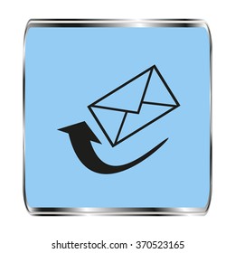 letter icon with arrows, vector illustration