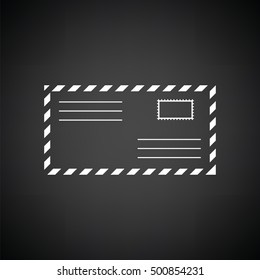 Letter icon. Black background with white. Vector illustration.