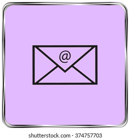 letter icon, black vector illustration
