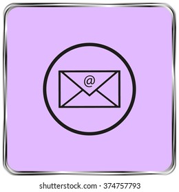 letter icon, black vector illustration