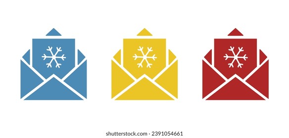 letter icon, Christmas, Santa's letter on a white background, vector illustration