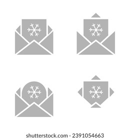 letter icon, Christmas, Santa's letter on a white background, vector illustration