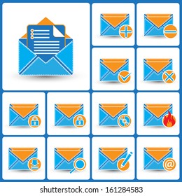 Letter icon collection. Vector icon set