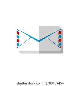 Icono de letra coloreado con sombra. Correo electrónico. Carta cerrada. EPS10 vectores