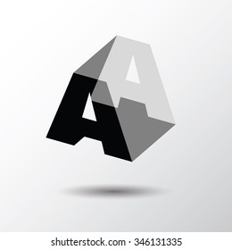 Letter A icon for corporate identity, element for sign and logo