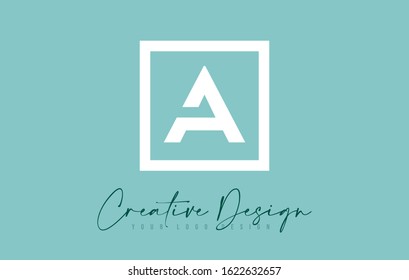 A Letter Icon Design With Creative Modern Look and Teal Background.  Vector Illustration.