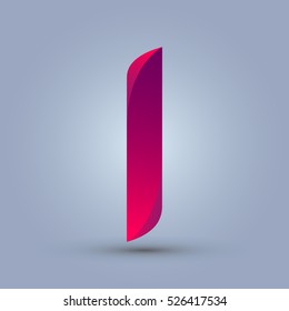 Letter I icon design and elegant typographic concept icon. gradient purple and red color