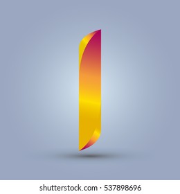 Letter I icon design and elegant typographic concept. gradient red and yellow