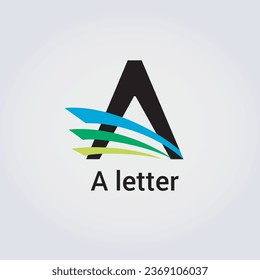 A Letter Icon Design Single Isolated Logo Design Brand Corporate Identity Various Colors Editable Template Vector Monogram Emblem Illustration Branding on Light Gradient Background