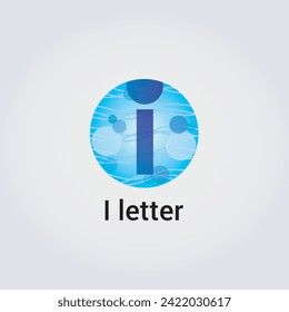 I Icono de carta Diseño de logotipo aislado de marca Identidad corporativa Diversos colores Plantilla editable Vector Monograma Ilustración Marcado en fondo de gradiente ligero