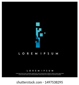 letter I icon design vector template illustration. geometric , modern logo