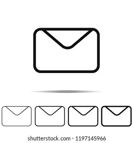 letter icon in different shapes, thickness. Simple outline vector of web for UI and UX, website or mobile application