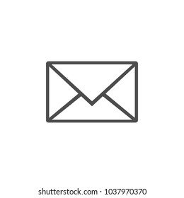 Icono de carta, signo de correo electrónico. Ilustración vectorial. Diseño plano. Icono de mensaje, correo electrónico, signo de carta, gris en fondo blanco. Ilustración vectorial.