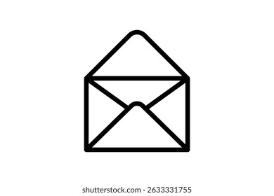 Letter icon, envelope, message symbol, isolated on transparent background.