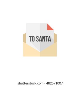 Letter icon in flat color style. Message, postal, correspondence 