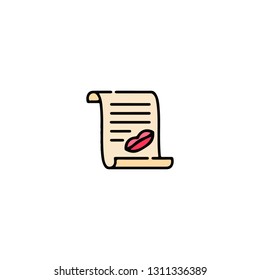 Letter icon, flat design line art thin style, Valentines day signs and love symbols, Wedding infographics. Colorful icon on a white background, Vector illustration