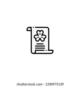 Letter icon, flat design line art thin style. Saint Patrick's Day vector illustration