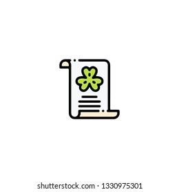 Letter icon, flat design line art thin style. Saint Patrick's Day vector illustration