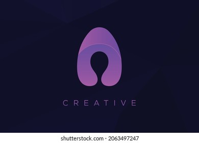 Letter A icon in gradient color template for logo Or for company name vector illustration symbol