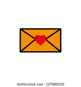 
letter icon with a heart