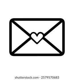 Letter Icon. Letter Illustration With Love Symbols. Love Letters And Love Envelopes. Love Message Box.