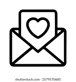 Letter Icon. Letter Illustration With Love Symbols. Love Letters And Love Envelopes. Love Message Box.