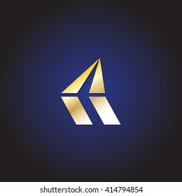 A Letter Icon - Isolated On Blue Background-Vector Illustration,Graphic Design