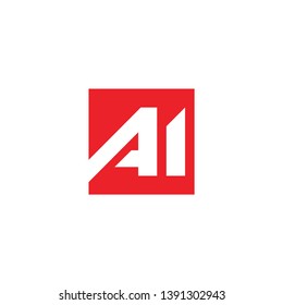 letter A I  icon logo design concept