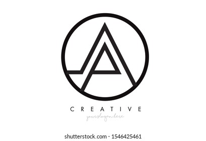 A Letter Icon Logo Design With Monogram Creative Look. Letter Circle Line Design Vector Illustration.