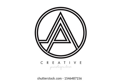 A Letter Icon Logo Design With Monogram Creative Look. Letter Circle Line Design Vector Illustration.