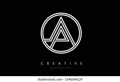 A Letter Icon Logo Design With Monogram Creative Look. Letter Circle Line Design Vector Illustration.