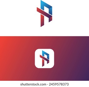 Letter A icon logo design on two sides background-illustration. Letter A logo icon design template elements. A letter icon logo by colorful gradient vector design.