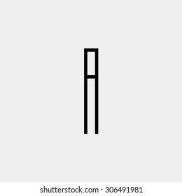 Letter A icon or logo design template elements. Vector Vector black and white minimalistic geometric sign.