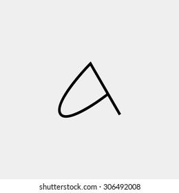Letter A icon or logo design template elements. Vector Vector black and white minimalistic geometric sign.