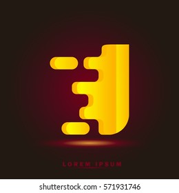 Letter I icon and logo template. Elegant typographic design. Spread the font. gradient Yellow