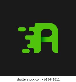 Letter A icon and logo template. elegant typographic. green