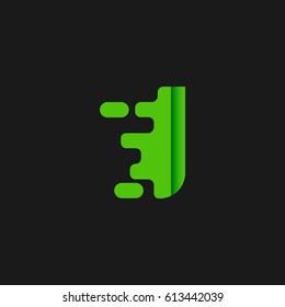 Letter I icon and logo template. elegant typographic. green