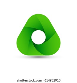 Letter A icon and logo template. elegant typographic with twisted green