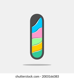 Icono de letra I y plantilla de logotipo. Nuevo diseño y elegante concepto tipográfico. Multy Color. Archivo EPS.