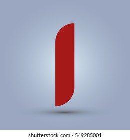 Letter I icon and logo template.  New Flat design and elegant typographic concept. red
